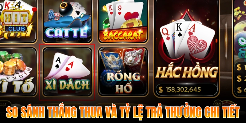 So sánh thắng thua và tỷ lệ trả thưởng chi tiết