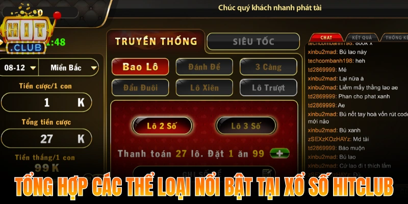 Tổng hợp các thể loại nổi bật tại xổ số Hitclub